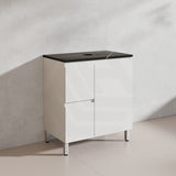Lukka Alpha 750mm Gloss White PVC Freestanding Vanity with Left/Right Hand Drawers and Soft Closing Finger Pull Door