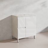 Lukka Alpha 750mm Gloss White PVC Freestanding Vanity with Left/Right Hand Drawers and Soft Closing Finger Pull Door