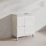Lukka Alpha 750mm Gloss White PVC Freestanding Vanity with Left/Right Hand Drawers and Soft Closing Finger Pull Door