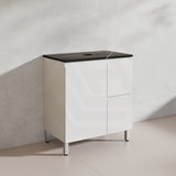 Lukka Alpha 750mm Gloss White PVC Freestanding Vanity with Left/Right Hand Drawers and Soft Closing Finger Pull Door