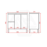 Lukka Alpha Ensuite 900mm Gloss White PVC Narrow Freestanding Vanity with Soft Closing Finger Pull Doors and Left/Right Hand Drawers