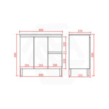 Lukka Alpha Ensuite 900mm Gloss White PVC Narrow Freestanding Vanity with Soft Closing Finger Pull Doors and Left/Right Hand Drawers