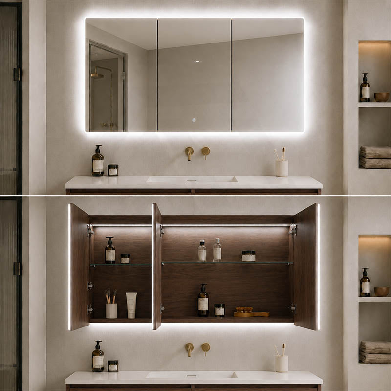 600/750/900/1200/1500mm Lukka Avola Rectangle Mirror Frontlit LED Shaving Cabinet 3 Colours Lighting Variant Colour Available