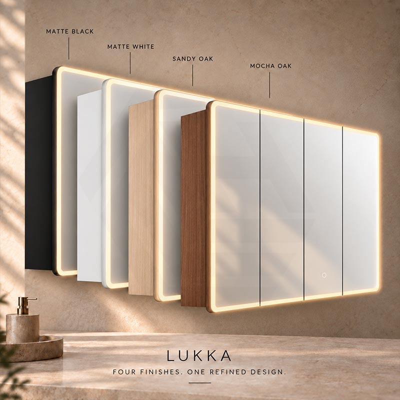 600/750/900/1200/1500mm Lukka Avola Rectangle Mirror Frontlit LED Shaving Cabinet 3 Colours Lighting Variant Colour Available