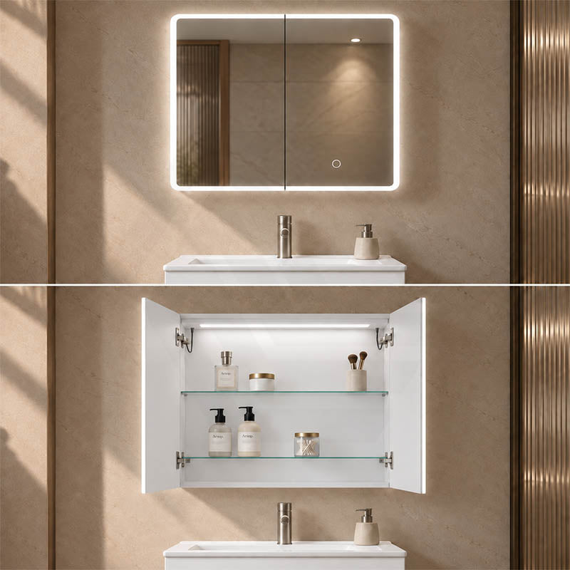600/750/900/1200/1500mm Lukka Avola Rectangle Mirror Frontlit LED Shaving Cabinet 3 Colours Lighting Variant Colour Available