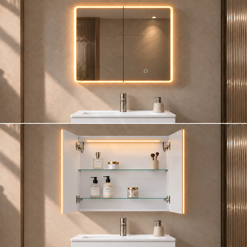 600/750/900/1200/1500mm Lukka Avola Rectangle Mirror Frontlit LED Shaving Cabinet 3 Colours Lighting Variant Colour Available