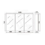 1200mm Lukka Alpha Rectangle PVC Board Wall Hung Shaving Cabinet Gloss White