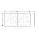 1500mm Lukka Alpha Rectangle PVC Board Wall Hung Shaving Cabinet Gloss White