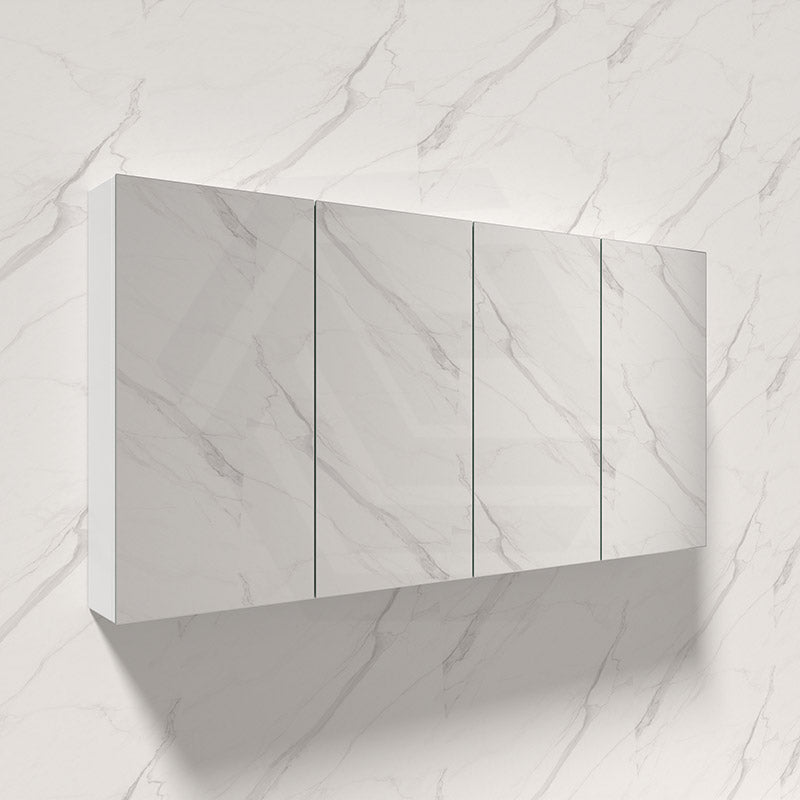 1500mm Lukka Alpha Rectangle PVC Board Wall Hung Shaving Cabinet Gloss White