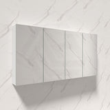 1500mm Lukka Alpha Rectangle PVC Board Wall Hung Shaving Cabinet Gloss White