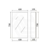 450mm Lukka Alpha Rectangle PVC Board Wall Hung Shaving Cabinet Gloss White