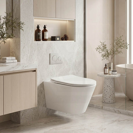 Lukka Agena Tornado Rimless Flush Wall Hung Toilet Pan Only 520x360x350mm - Various Colours