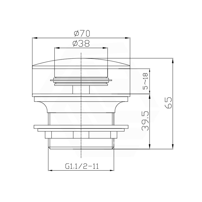 Lukka 40mm Bathtub Pop-Up Waste With/Without Overflow Variant Colour Available