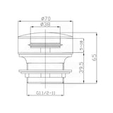 Lukka 40mm Bathtub Pop-Up Waste With/Without Overflow Variant Colour Available