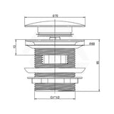 Lukka 40mm Bathtub Pop-Up Waste With Overflow Variant Colour Available