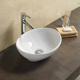 Lukka Birch 410x340x135mm Oval Above Counter Ceramic Basin Gloss White
