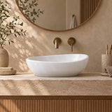 Lukka Birch Oval Above Counter Ceramic Basin 410x340x135mm - Variant Colour Available