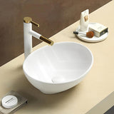 Lukka Birch 410x340x135mm Oval Above Counter Ceramic Basin Matt White