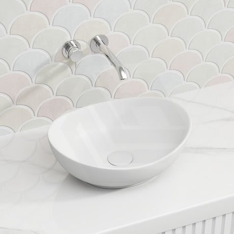 Lukka Birch 410x340x135mm Oval Above Counter Ceramic Basin Variant Colour Available