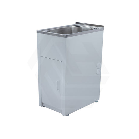Lukka 370/560mm 30L Chrome Stainless Steel Freestanding Compact Laundry Tub & Cabinet