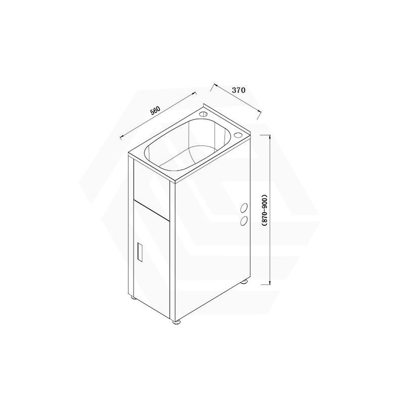 Lukka 370/560mm 30L Chrome Stainless Steel Freestanding Compact Laundry Tub & Cabinet