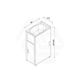 Lukka 370/560mm 30L Chrome Stainless Steel Freestanding Compact Laundry Tub & Cabinet