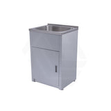 Lukka 370/560mm 30L Chrome Stainless Steel Freestanding Compact Laundry Tub & Cabinet