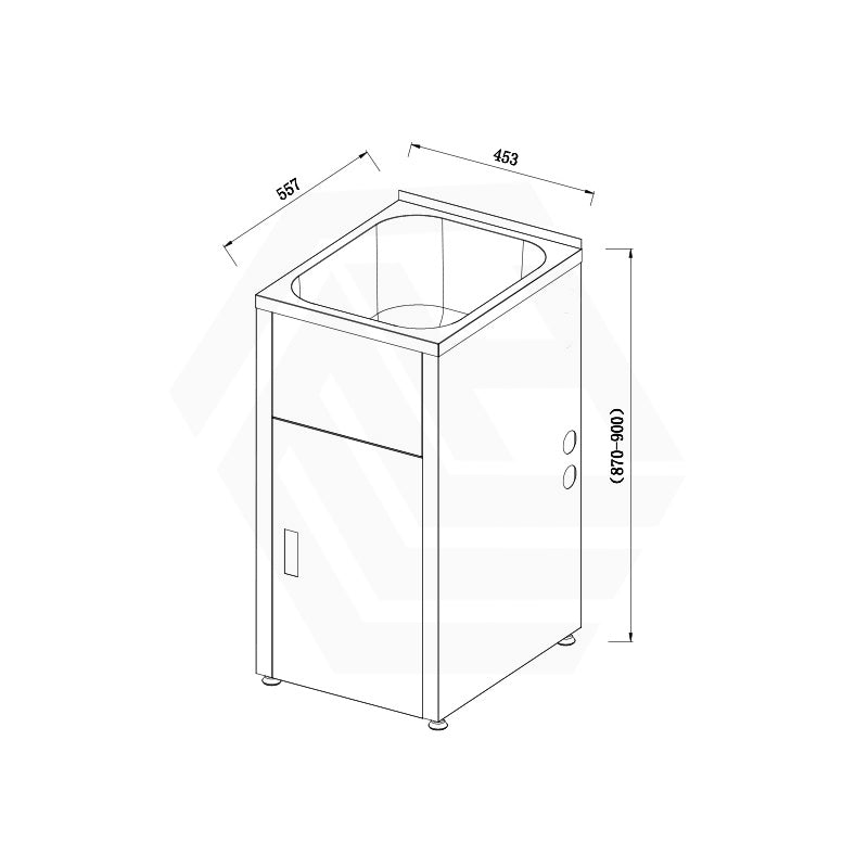 Lukka 35L 455/560mm Stainless Steel Freestanding Compact Laundry Tub & Cabinet Variant Color Available