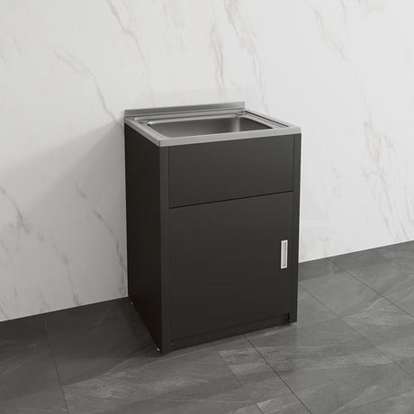 Lukka 45L 510/610mm Stainless Steel Freestanding Compact Laundry Tub & Cabinet Variant Color Available