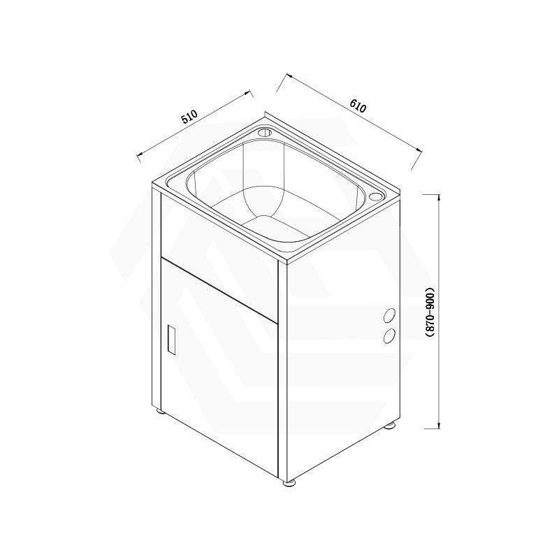 Lukka 45L 510/610mm Stainless Steel Freestanding Compact Laundry Tub & Cabinet Variant Color Available