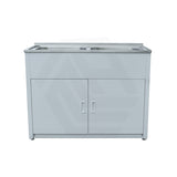 Lukka 1170x510x870mm 90L Stainless Steel Freestanding Double Bowls Laundry Tub & Cabinet