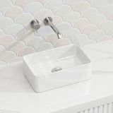 Lukka Crete Ceramic Above Counter Basin No Overflow 361x231x119mm - Gloss White