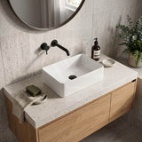 Lukka Crete Ceramic Above Counter Basin No Overflow 361x231x119mm - Gloss White