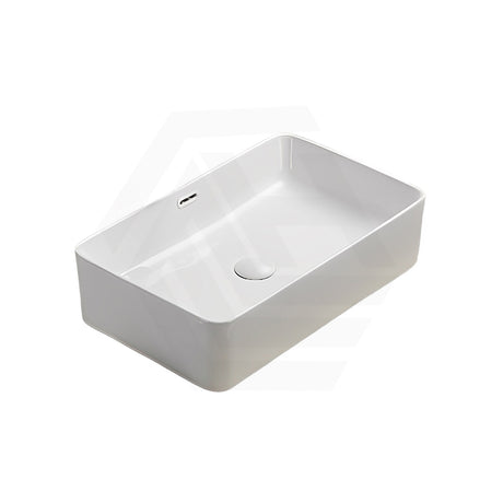 Lukka Crete 555x360x140mm Gloss White Ceramic Above Counter Basin With Overflow