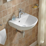 Lukka Carrida 440x369x175mm Gloss White Fine Ceramic Wall Hung Basin with Tap Hole