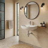 Lukka Carrida Fine Ceramic Wall Hung Basin with Tap Hole 440x369x175mm - Gloss White