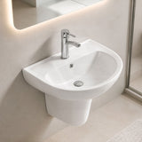 Lukka Carrida Bathroom Wall Hung Ceramic Care Basin One Tap Hole 565x450x160mm - Gloss White