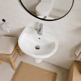 Lukka Carrida Bathroom Wall Hung Ceramic Care Basin One Tap Hole 565x450x160mm - Gloss White
