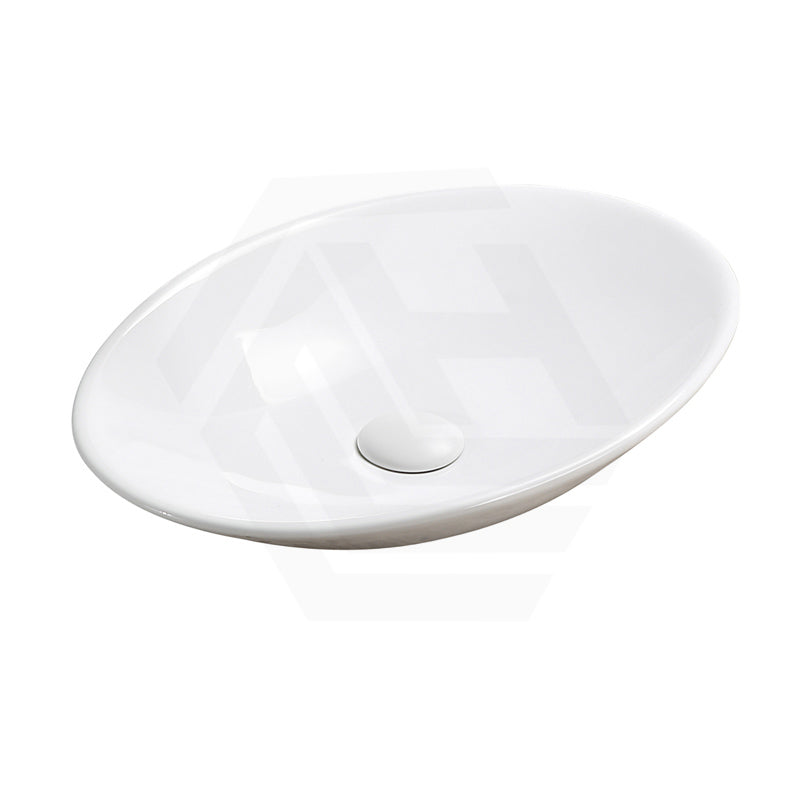 Lukka Cabrita 510x350x95mm Oval Above Counter Ceramic Basin Gloss White