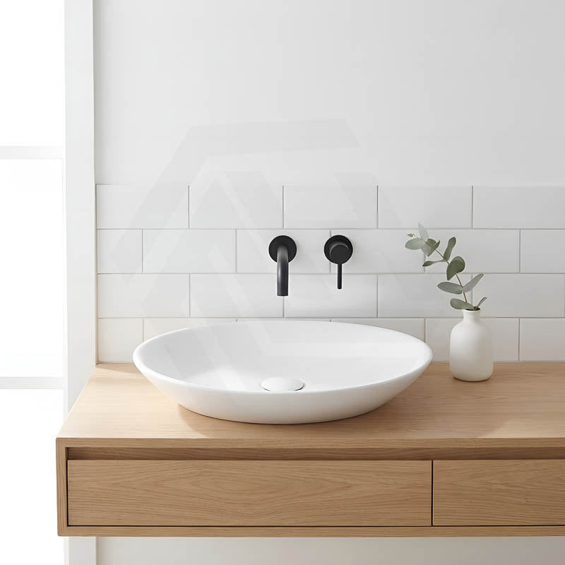 Lukka Cabrita Oval Above Counter Ceramic Basin 510x350x95mm - Gloss White