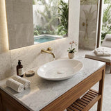Lukka Cabrita Oval Above Counter Ceramic Basin 510x350x95mm - Gloss White