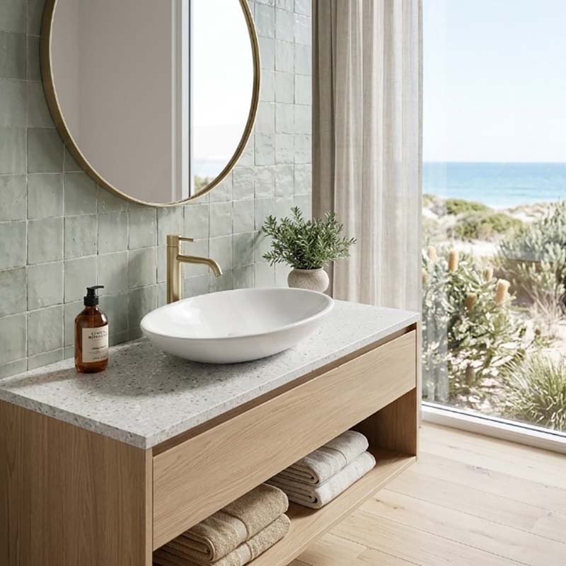 Lukka Cabrita Oval Above Counter Ceramic Basin 510x350x95mm - Gloss White