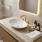 Lukka Cabrita Oval Above Counter Ceramic Basin 510x350x95mm - Gloss White