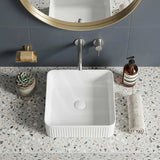 Lukka Crete Flueted Above Counter Ceramic Basin 400/500mm - Variant Colour Available