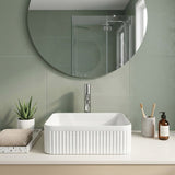 Lukka Crete Flueted Above Counter Ceramic Basin 400/500mm - Variant Colour Available