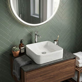 Lukka Crete Flueted Above Counter Ceramic Basin 400/500mm - Variant Colour Available