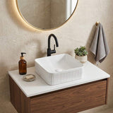 Lukka Crete Flueted Above Counter Ceramic Basin 400/500mm - Variant Colour Available