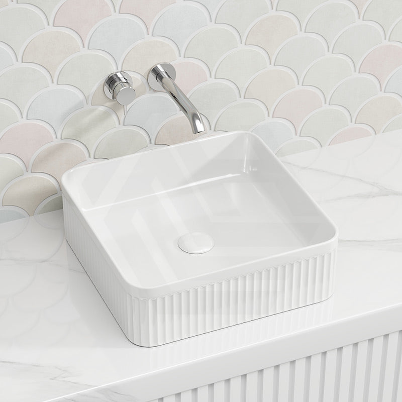 Lukka Crete Flueted Above Counter Ceramic Basin 400/500mm - Variant Colour Available