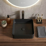 Lukka Crete Flueted Above Counter Ceramic Basin 400/500mm - Variant Colour Available