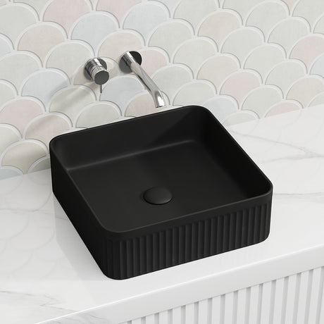 Lukka Crete Flueted Above Counter Ceramic Basin 400/500mm - Variant Colour Available